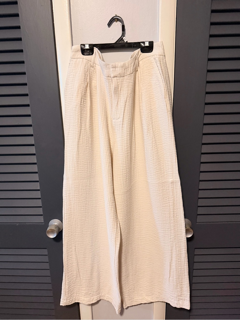 a new day Cream Textured Wide-Leg Women's Pants